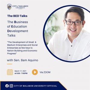 The BED Talks with Sen. Bam Aquino – City of Malabon University