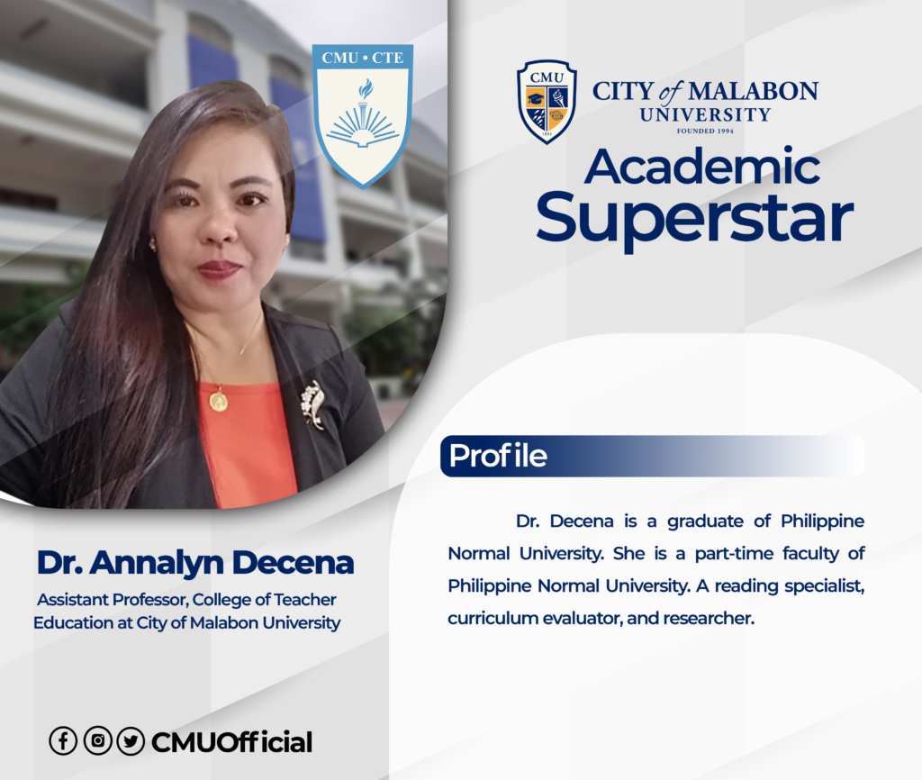 ACADEMIC SUPERSTAR | Dr. Annalyn Decena – City of Malabon University