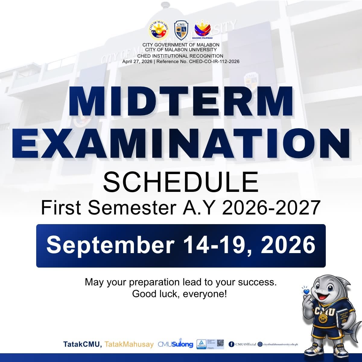 CMU Midterm Examination AY 2026-2027