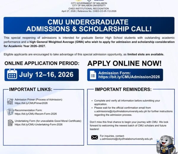 CMU Undergraduate Admissions & Scholarship Call!