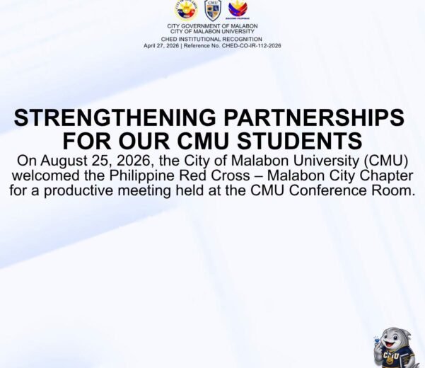 City of Malabon University ties partnership with Philippine Red Cross – Malabon City Chapter