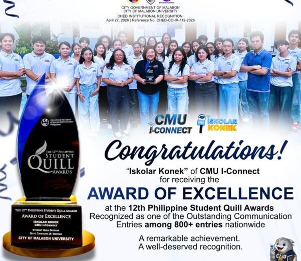 Iskolar Konek of CMU I-Connect was chosen at as one of the outstanding Communication entries at 12th Philippine Student Quill Awards