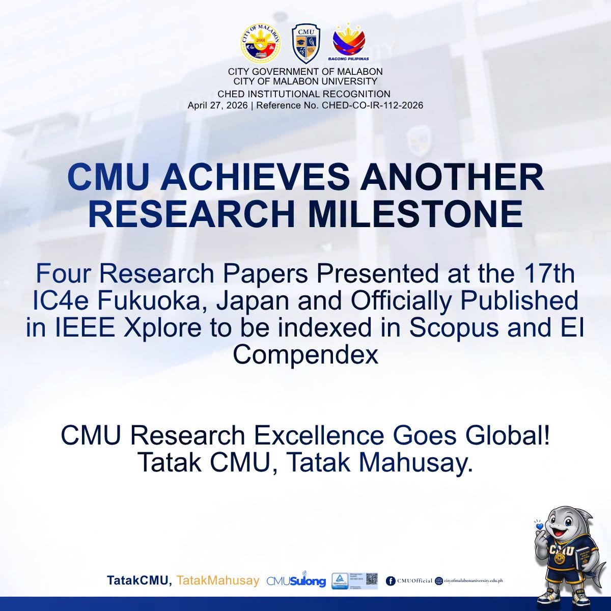 Once again—CMU shines on the INTERNATIONAL STAGE!
