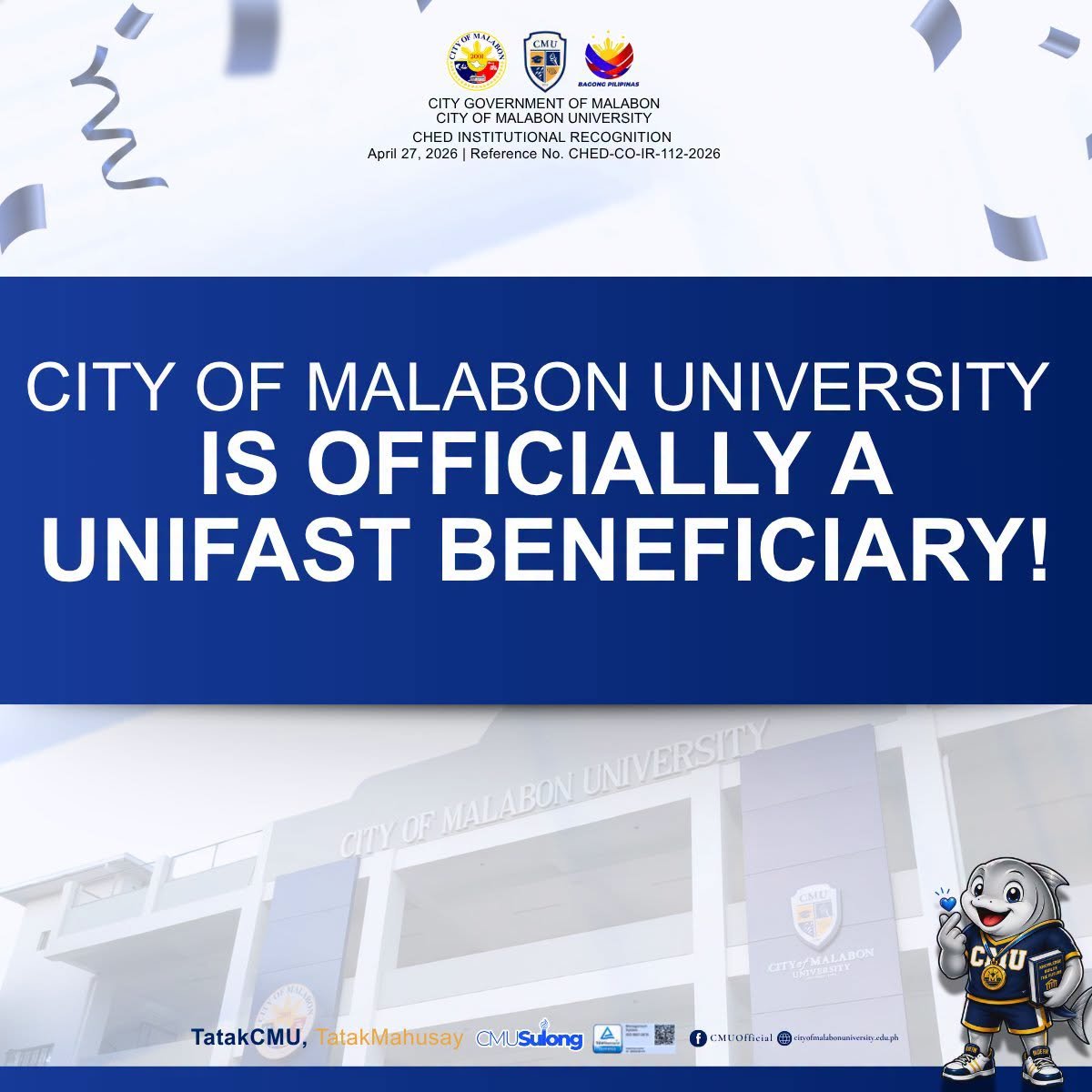 THE LONE UNIVERSITY ON THE LIST - 𝐂𝐌𝐔 𝐢𝐬 𝐎𝐟𝐟𝐢𝐜𝐢𝐚𝐥𝐥𝐲 𝐚 𝐔𝐧𝐢𝐅𝐀𝐒𝐓 𝐁𝐞𝐧𝐞𝐟𝐢𝐜𝐢𝐚𝐫𝐲!