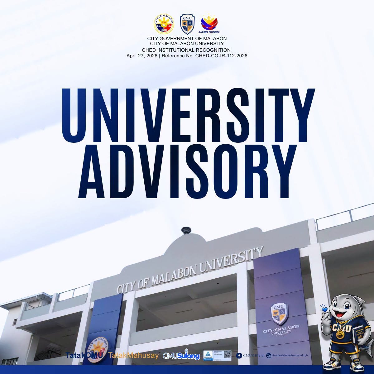 UNIVERSITY ADVISORY - TEMPORARY SHIFT TO ONLINE CLASSES