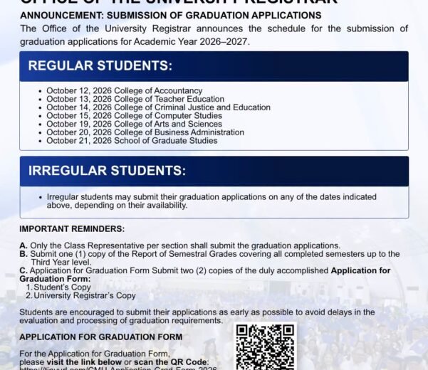 Attention, graduating students of City of Malabon University